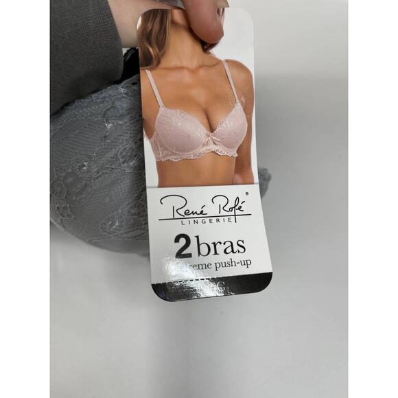 Rene Rofe Lingerie Extreme Push Up Lace Detail Padded Bras 2 pack 36C NEW - Picture 12 of 12